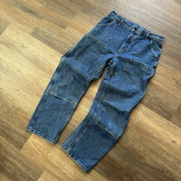 Carhartt B73 DST Double Knee Blue Jeans Sz 36x32 Grunge‎ Skater Workwear